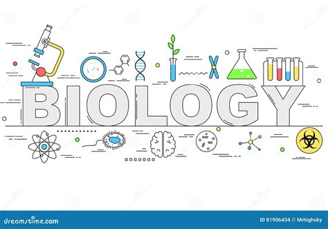 Biology Line Style Illustration Stock Vector Illustration Of Banner Education 81906434