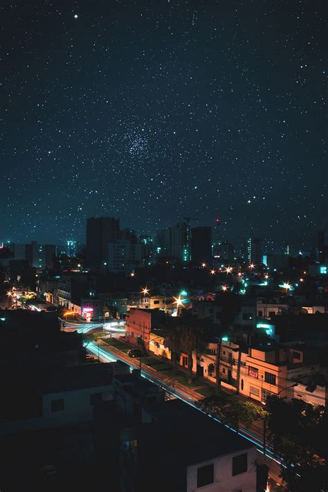 HD wallpaper: stars, galaxy, city, night, wallpaper, wallpaperhd ...