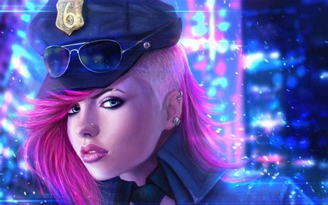 Vi Gir Art The Piltover Enforcer Game Woman League Of Legends