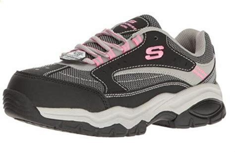 New Skechers Biscoe Steel Toe Women Work Non Slip Shoe Us Sz 75 Blackgreypink Ebay