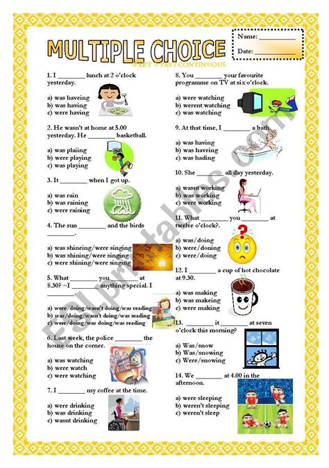 Past Simple Multiple Choice Grammar Worksheet English Esl Worksheets 014