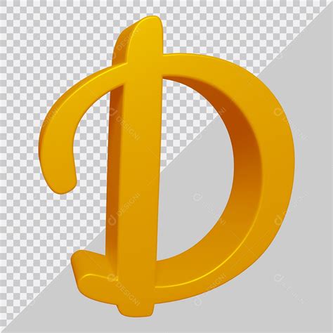 Letra D Maiúscula Dourado 3D Para composição PSD download Designi