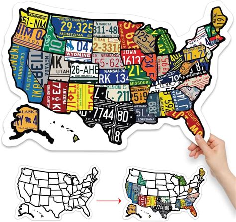 Rv State Sticker Travel Map 11 X 17 Usa States Visited Decal United