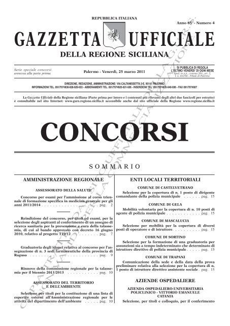 N Gazzetta Ufficiale Della Regione Siciliana