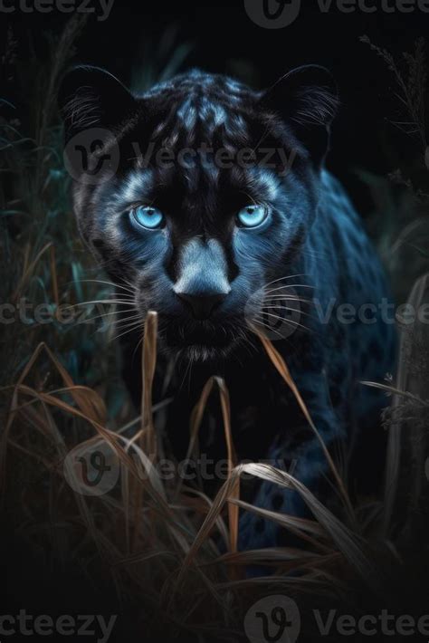 A Black Leopard Cub In The Grass 23140697 Stock Photo At Vecteezy