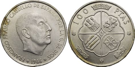 Spanien 100 Pesetas 1966 Francisco Franco Kursmünze 1966 1970 VF EF