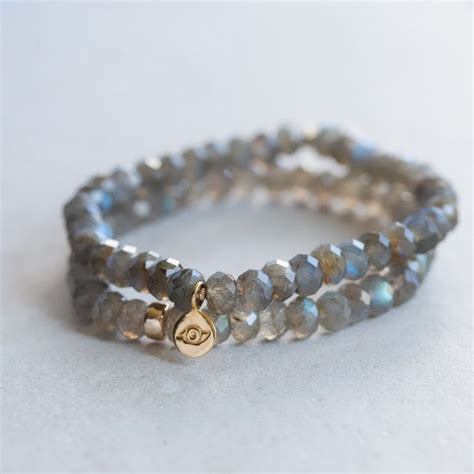 Faceted Labradorite Aaa Beaded Bracelet Etsy