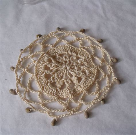 Vintage Style Crocheted Beaded Doily Jug Cover Folksy