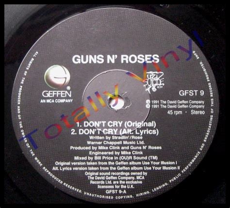 Totally Vinyl Records Guns N Roses Don T Cry Original 4 42 Don