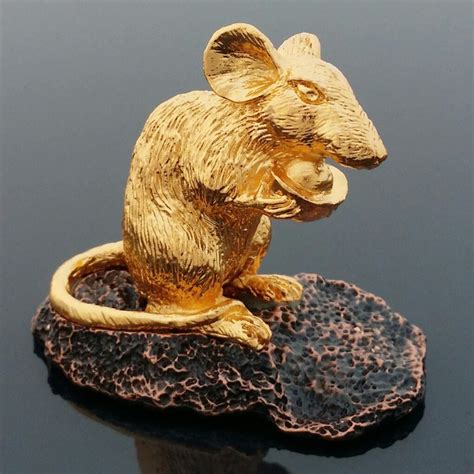 24K Gold Plated Rat Figurine