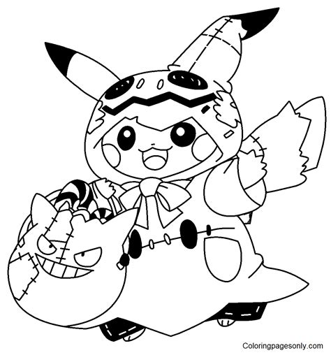 24 Pokemon Halloween Coloring Pages ColoringPagesOnly