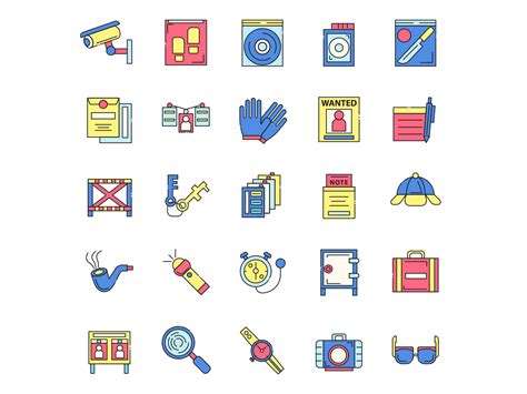 Colored Detective Icons By Unblast On Dribbble