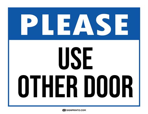 Printable Use Other Door Sign - Free Printable