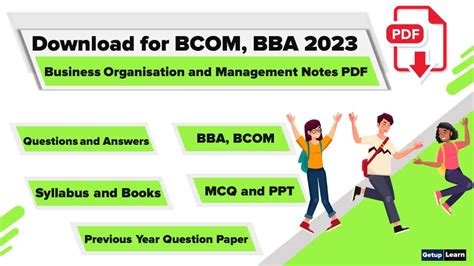 2023 Principles Of Management Notes PDF BCOM And BBA