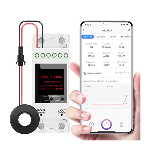 Tuya Single Phase A Hz Din Rail Smart Energy Meter Timer Power