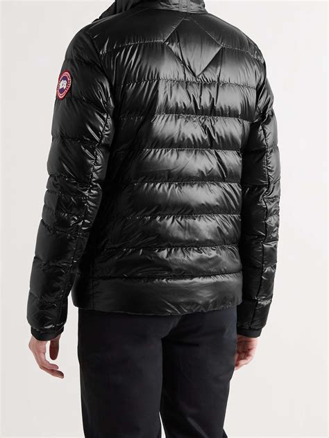 Black Crofton Slim Fit Quilted Recycled Nylon Ripstop Down Jacket