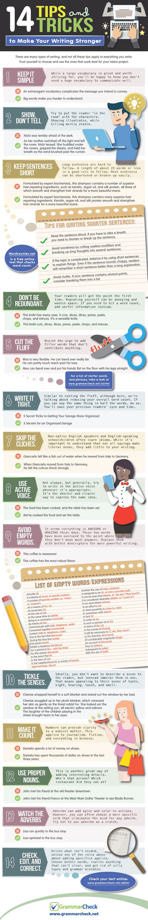 14 Tips and Tricks to Make Your Writing Stronger (Infographic)