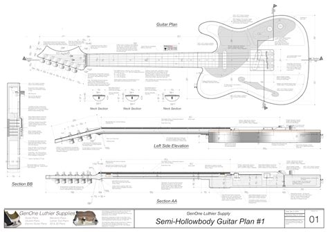 Hollow Body Electric Guitar Plans - GenOne Luthier Services