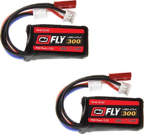 Venom Fly 30C 2S 300mAh 7 4V LiPo Battery With JST And E Flite PH Plug