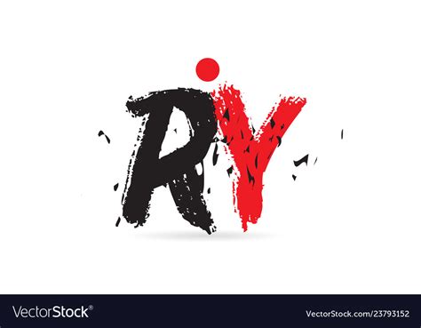 Alphabet Letter Combination Ry R Y With Grunge Vector Image