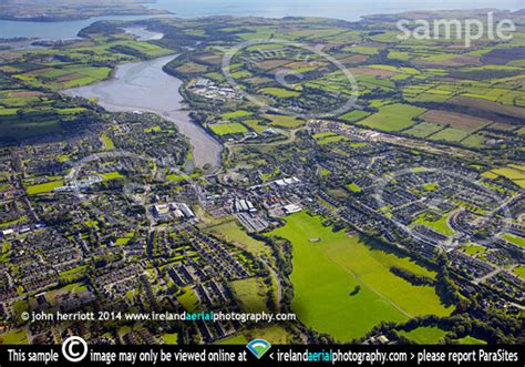 Carrigaline aerial photo towards Crosshaven and Roches Point, Co Cork.