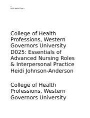 Essentials Of Advanced Nursing Roles Advocacy And Collaboration