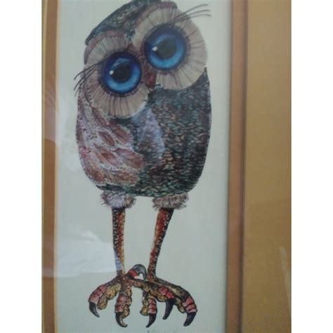 1970s Glenn Heath Big Eyes Owl Print Chairish