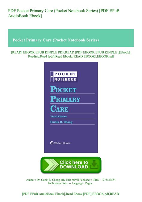 Pdf Pocket Primary Care Pocket Notebook Series Pdf Epub Audiobook