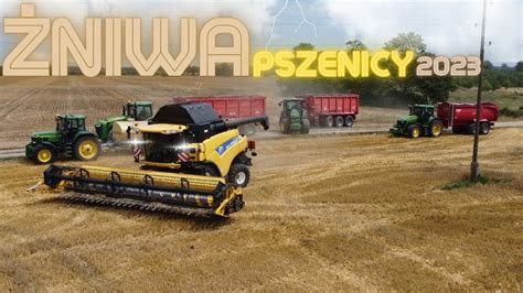 ŻNIWA PSZENICY NA 2 KOMBAJNY 5 JELENI NA POLU NEW HOLLAND CR9080