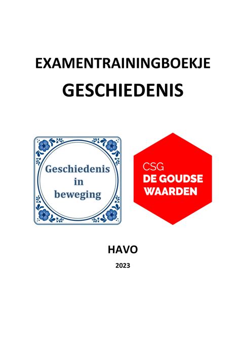 Examentraining Havo Examentrainingboekje Geschiedenis Havo