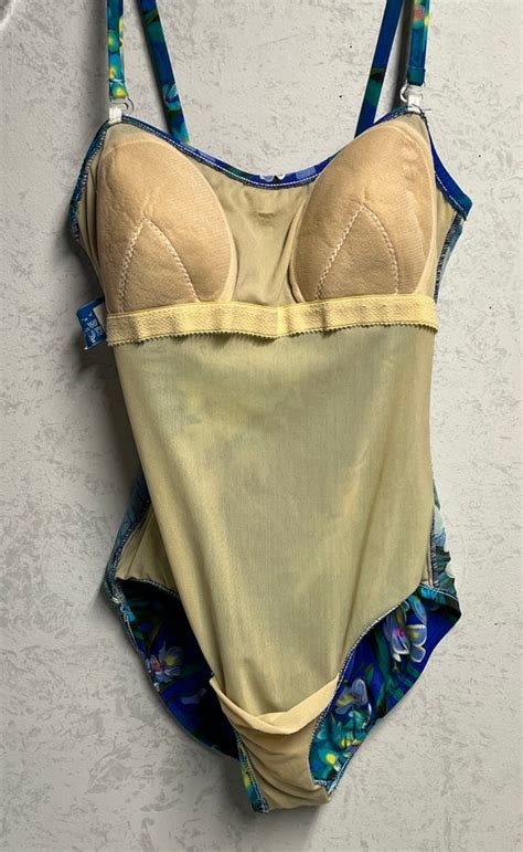 80s Tropical Flower One Piece Swimsuit Gem