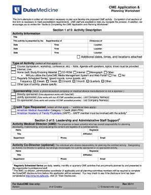 Fillable Online Cme Planning Form Worksheet Fax Email Print PdfFiller