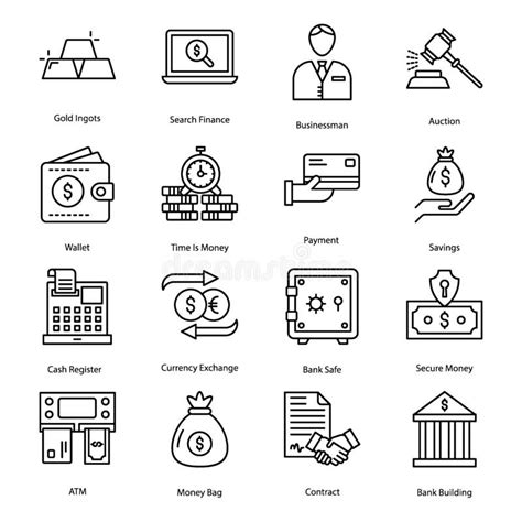 Clock Line Icons Stock Vector Illustration Of Planning 152938252