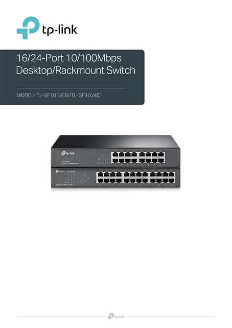 TP-LINK TL-SF1024D 24-port 10/100Mbps Desktop/Rackmount Switch ...