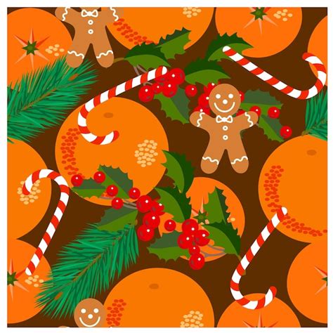 Premium Vector New Years Seamless Pattern Orange