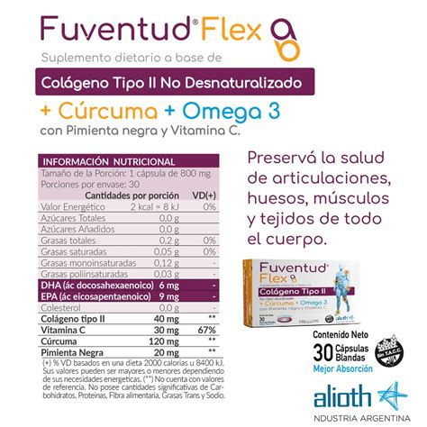 Pack 3 Fuventud Flex Colágeno Tipo Ii Huesos Y Articulaciones X 30