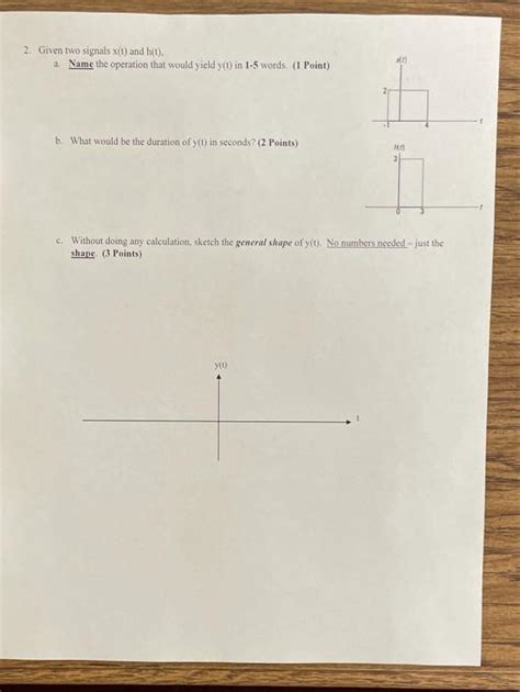 Solved 2 Given Two Signals Xt And H T A Name The Chegg