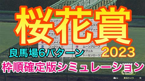 桜花賞2023 枠順確定版シミュレーション 《良馬場6パターン》【 競馬 】 Youtube