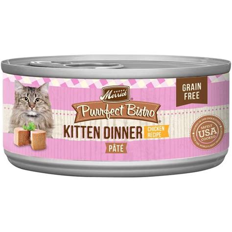 Merrick 5 5 Oz Purrfect Bistro Kitten Dinner Grain Free Wet Cat Food Chicken Recipe Pate