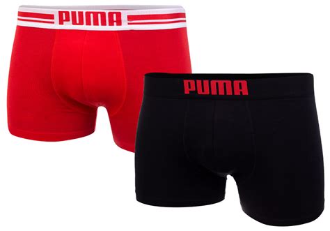 PUMA BOKSERKI MĘSKIE 2 PARY FASHION BOXER RED BLACK 906519 07 Rozmiar