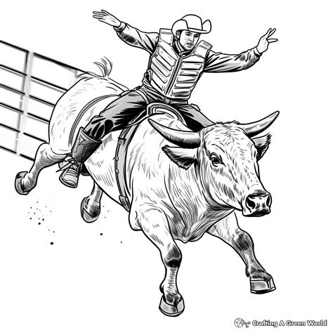 Bull Riding Coloring Pages Free And Printable