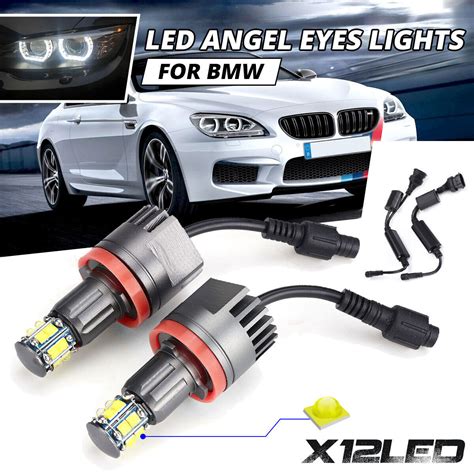 W K White Led Angel Eyes Halo Ring Bulbs For Bmw E E E E