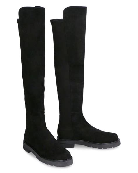 Stuart Weitzman Lift Suede Knee High Boots In Black Lyst Uk