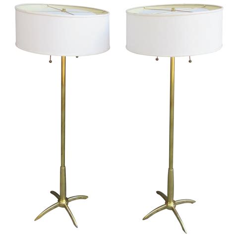 Stiffel Pair Of Brass Floor Lamps At 1stdibs