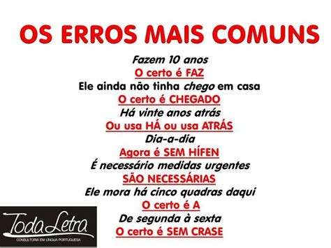 Os erros mais comuns na língua portuguesa Dicas de portugues