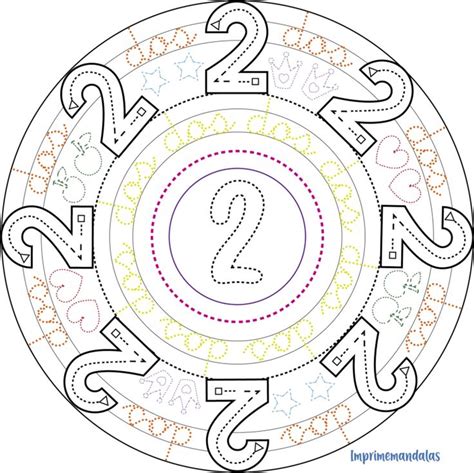 Mandala Para Grafomotricidad Números Del 1 Al 5 • Imprime Mandalas Mandalas Para Niños