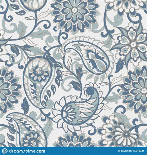 Seamless Paisley Pattern In Indian Style Floral Vector Illustration