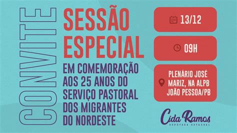 Sess O Especial Cida Ramos Comemora Anos Do Servi O Pastoral Dos