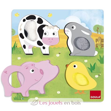 Puzzle tactile animaux de la ferme Goula 53055 Puzzle Premier âge