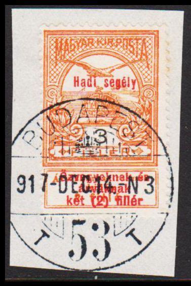 1914 MAGYAR KIR POSTA War Aid Hadi Segely Overprint On 3 FILLER